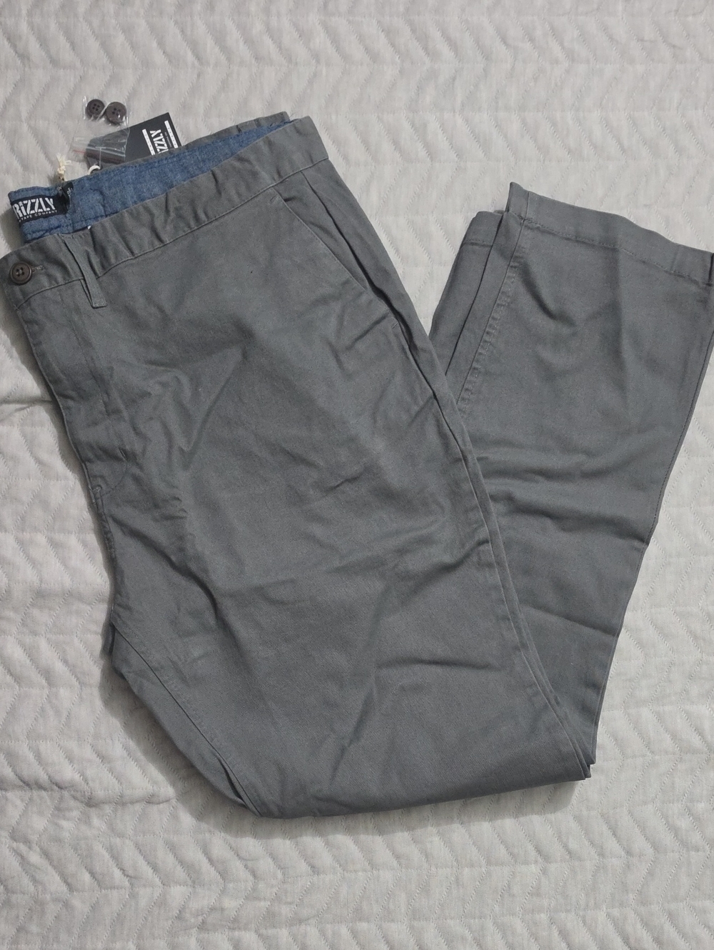 Grizzly Men's Gray Chino Pants - Modern Straight Fit